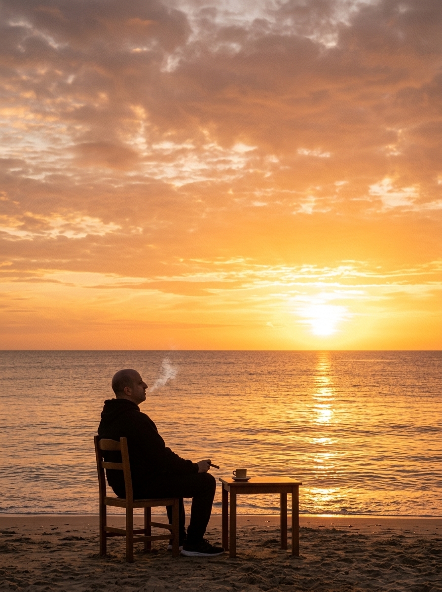 Fotografía editorial - Timoteo al atardecer frente al mar